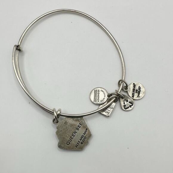 Alex & Ani Queen Bee Bangle Bracelet Silver tone Casual Collectible Jewelry - Picture 4 of 5